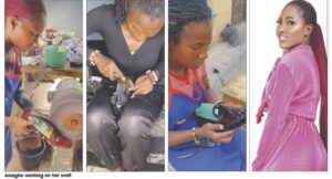 Asiegbo working on her craft