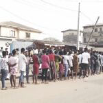Candidates queuing to register for UTME