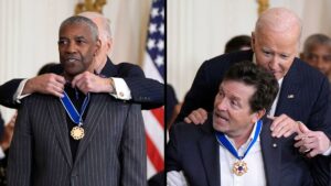 Denzel Washinton and Michael J Fox honored by Biden