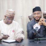 Minister of  Livestock Development, Alhaji Idi Mukhtar Maiha and Governor Dauda Lawal