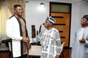Francis Ngannou and Olusegun Obasanjo