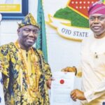 Governor Makinde (right) and Alafin Owoade