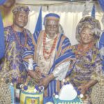 Hakeem Olajuwon and wife, Olayinka, with the celebrant