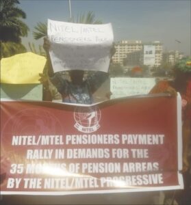NITEL:MTEL pensioners protesting