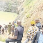 The mining pit where APC Youth leader and two policemen were drowned