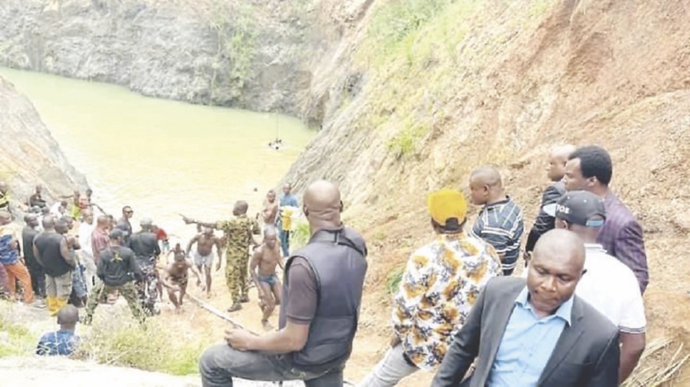 The mining pit where APC Youth leader and two policemen were drowned