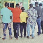 The suspects, shortly after their release from the corrrectional centres at Suleja, Keffi and Kuje