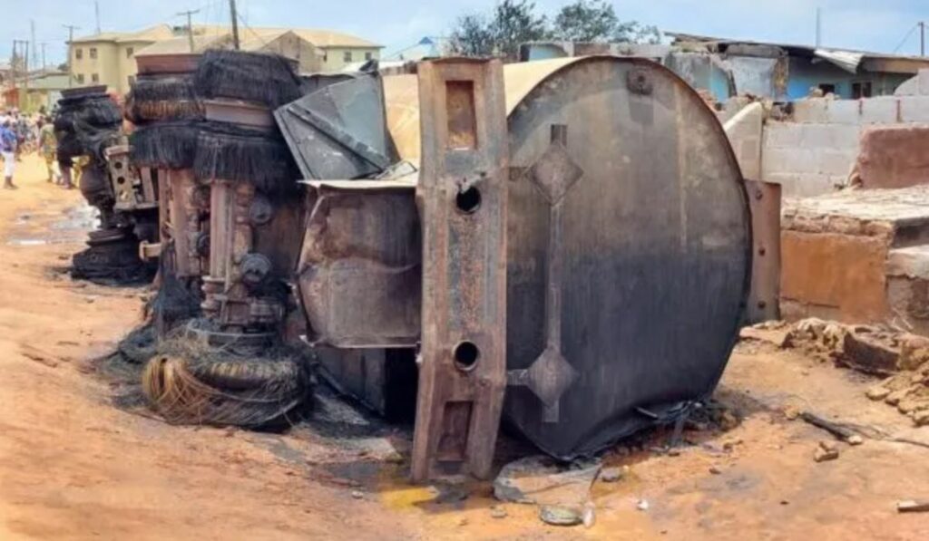 Fallen tanker