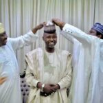 L-R: Chairman of the APC in Kano State, Prince Abdullahi Abbas, former commissioner for Rural and Community Development in Kano State, Hon Abbas Sani Abbas and the Deputy President of the Senate, Senator Barau I Jibrin when the ex-commissioner joined the APC at the residence of Senator Barau in Kano on Friday.