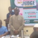 Retired Justice Ita Mbaba during the reading of his ” The Burden of A Judge at Uyo Book Club