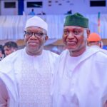 Ekiti State Governor, Biodun Oyebanji( right) and former Governor Kayode Fayemi