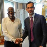 President Bola Tinubu with Google CEO Sundar Pichai in Paris
