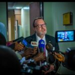 The United States Ambassador to Nigeria, Richard Mills, addressing the press shortly after briefing Nigeria Governors Forum (NGF) Wednesday night in Abuja