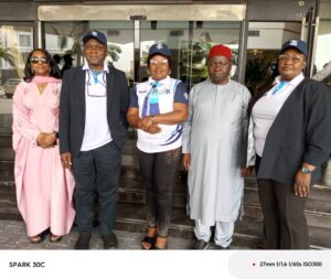 Director of Aerodrome and Aerospace Standards at the Nigeria Civil Aviation Authority, Godwin Balang (Second right), Director of Corporate Services at NCAA, Rebecca Aghadinazu (Middle) and others at a symposium on ‘Understanding Procurement Processes for Optimum Organisational Performance’ held in Lagos, on Thursday