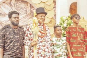 Chief Agbai and his children at the event