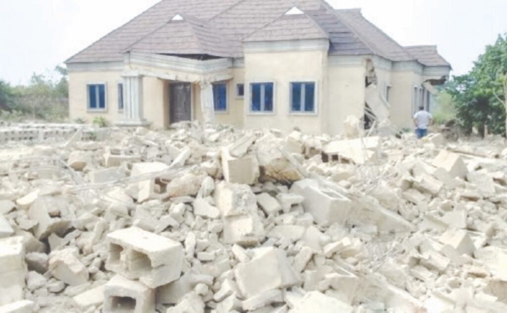 Demolished structure on government land