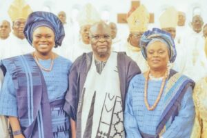 Dr Segun Aina, with his wife, Funmilayo, and daughter, Morounkeji