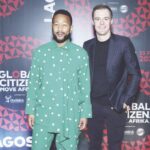 L-R- John Legend and Hugh Evans, Co-founder & CEO of Global Citizen, attend Global Citizen Move Afrika- Lagos at The Palms in Lagos, recently.