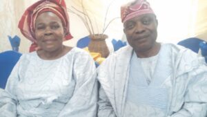 Madam Adebamiwa with brother, Olamiti