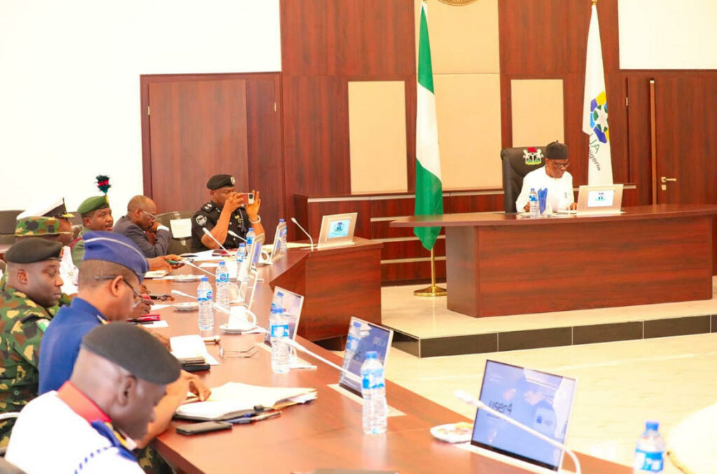 Minister of Federal Capital Territory (FCT), Nyesom Wike during the Security Committee meeting held on Tuesday with Security Chiefs