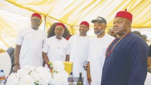 Onuoha (2nd right) flanked by friends