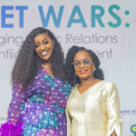 L-R: Founder Oriki Group, Joycee Awosika and Convener Experiencing PR Conference, Tolulope Olorundero at the previous edition of the conference