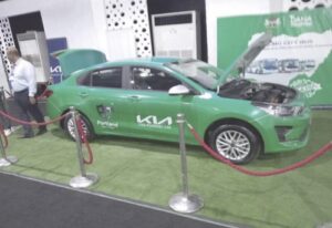 CNG-powered Kia Rio displayed by Kia Motors