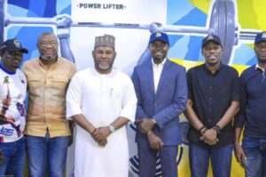 DG Lagos State Sports Commission, Mr. Lekan Fatodu. Dr. Bankole Allibay, CEO Spires 5-Aside, and other LSSC and Spires Media Members.