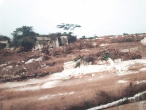 Demolished new buildings at the disputed land