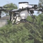 Drone innovation for agricultural purposes in the state with already mounted fertilizer for spraying.