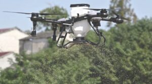 Drone innovation for agricultural purposes in the state with already mounted fertilizer for spraying.