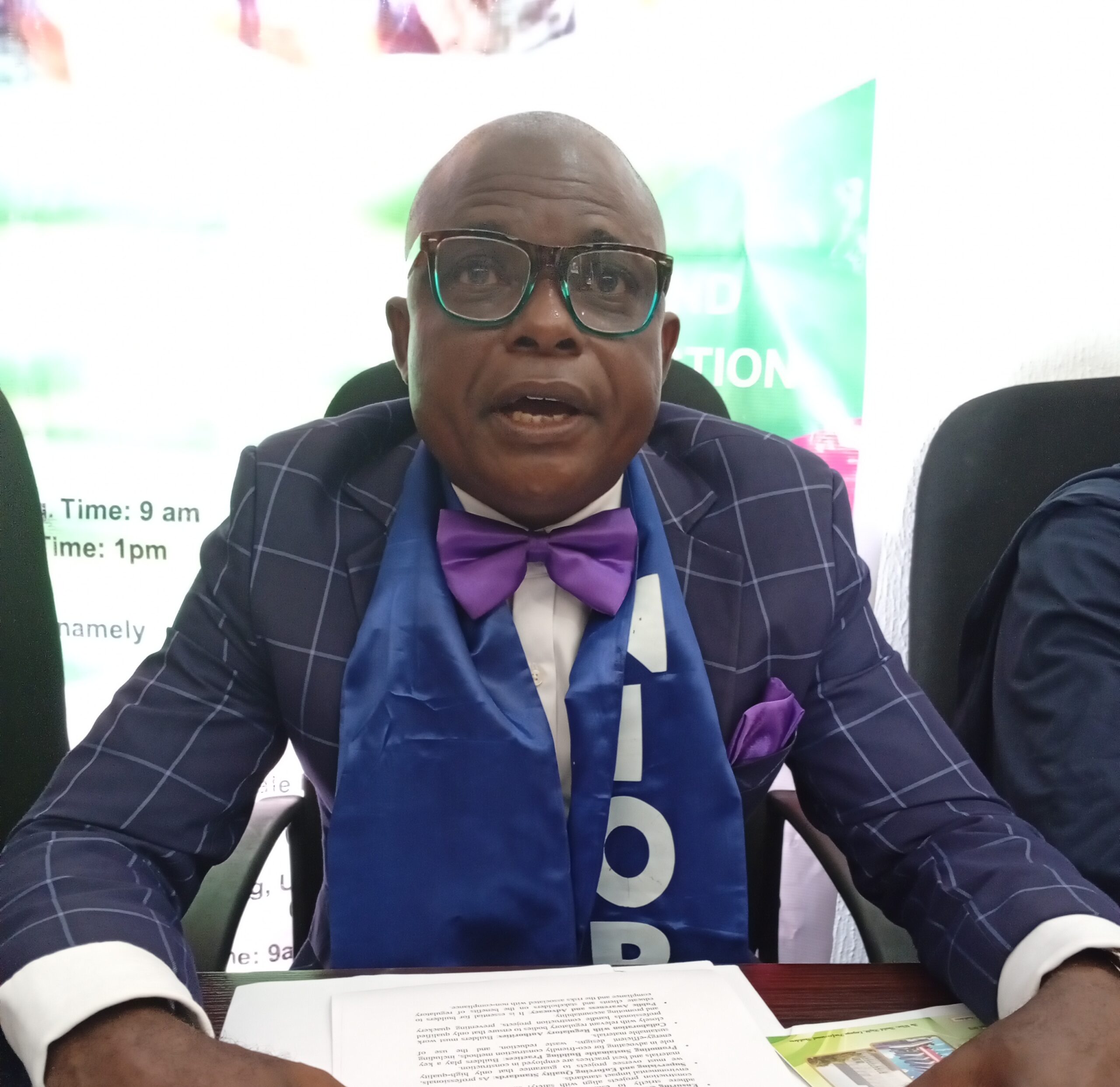 Bldr. Dr. Peter Ojeka, Cross River State Chapter Chairman of NIOB