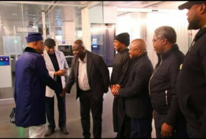 FCTA Director of Protocol, Sani Daura introducing the Charge d’Affaires of the Embassy of Nigeria in Italy, Mustapha Mohammed, who welcomed the FCT Minister, Nyesom Wike, while the Mandate Secretary on Education, Danlami Hayyo, SSAs on Administration, Public Communications and Social Media and Legal, Udo Samuel Atang, Lere Olayinka and Benedict Daudu looked on