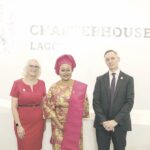L-R- Angela Hencher, Chief Operation Officer, Charterhouse Lagos; Salu-Hundeyin; and Todd, at the ceremony