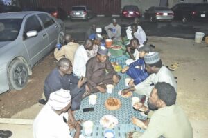 Muslims breaking their fast in Abuja
