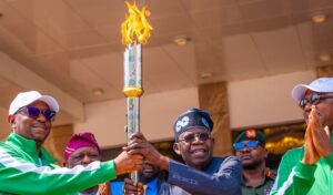 President Bola Tinubu has lit the Torch of Unity at the State House in Abuja