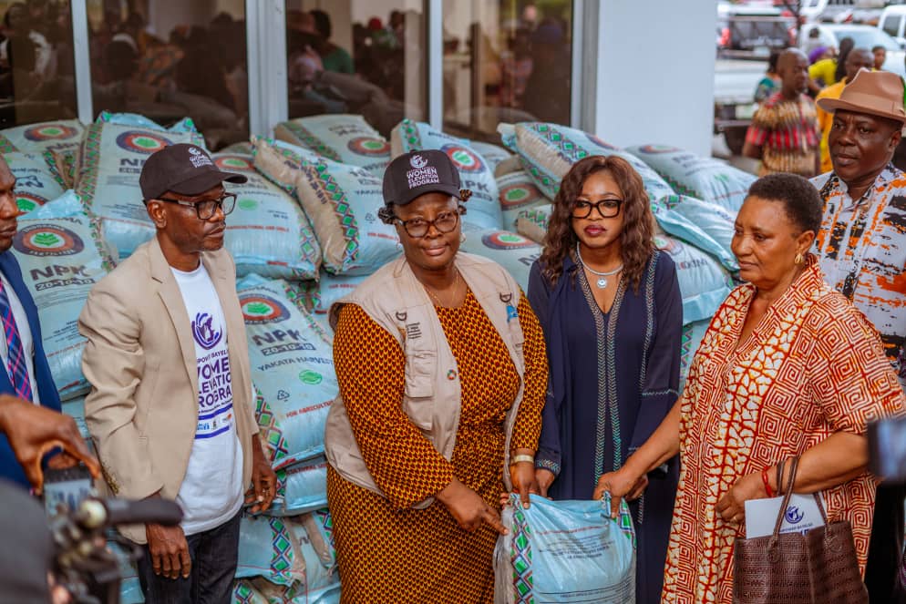 UN Women Country representative, Beatrice Eyong, Dr Diri and one of the beneficiaries.