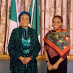 The First Lady of Nigeria, Oluremi Tinubu, with the Honorable Minister of Trade and Investments, Jumoke Oduwole when the Minister paid a courtesy visit to the First Lady at the State House, Abuja on Tuesday 18th March, 2025