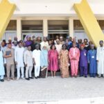 Head of the Civil Service of the Federation (HCSF), Didi Walson-Jack,  (M) in a group photograph with participants at the Opening Ceremony of the 12th Batch of the Mandatory Training Programme for Chief Executive Officers of Federal Government Parastatals and Agencies