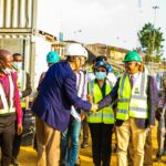 Managing Director/ CEO Nigerian Ports Authority (NPA) Dr Abubakar Dantsoho (3rd right) during an infrastructure assessment tour of Rivers Port Complex Portharcourt
