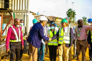 Managing Director/ CEO Nigerian Ports Authority (NPA) Dr Abubakar Dantsoho (3rd right) during an infrastructure assessment tour of Rivers Port Complex Portharcourt
