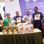 Secretary of Programme (OSSAP-SDGs), a development partner, the SSA to the President on SDGs, Adejoke Orelope-Adefulire, Chief of Staff to the President, Femi Gbajabiamila, the Minister of State for Humanitarian Affairs, Yusuf Sununu, Deputy Chairman, House Committee on SDGs, Hon. Mohamad Bello Shehu and Mariam Uwais at the Validation Workshop on SDGs VNR Report, launch of SDGs Report and SDGs Inclusive Data Charter Action Plan in Abuja on Wednesday, April 30, 2025