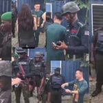 Police officers accepting money from Chinese national montage