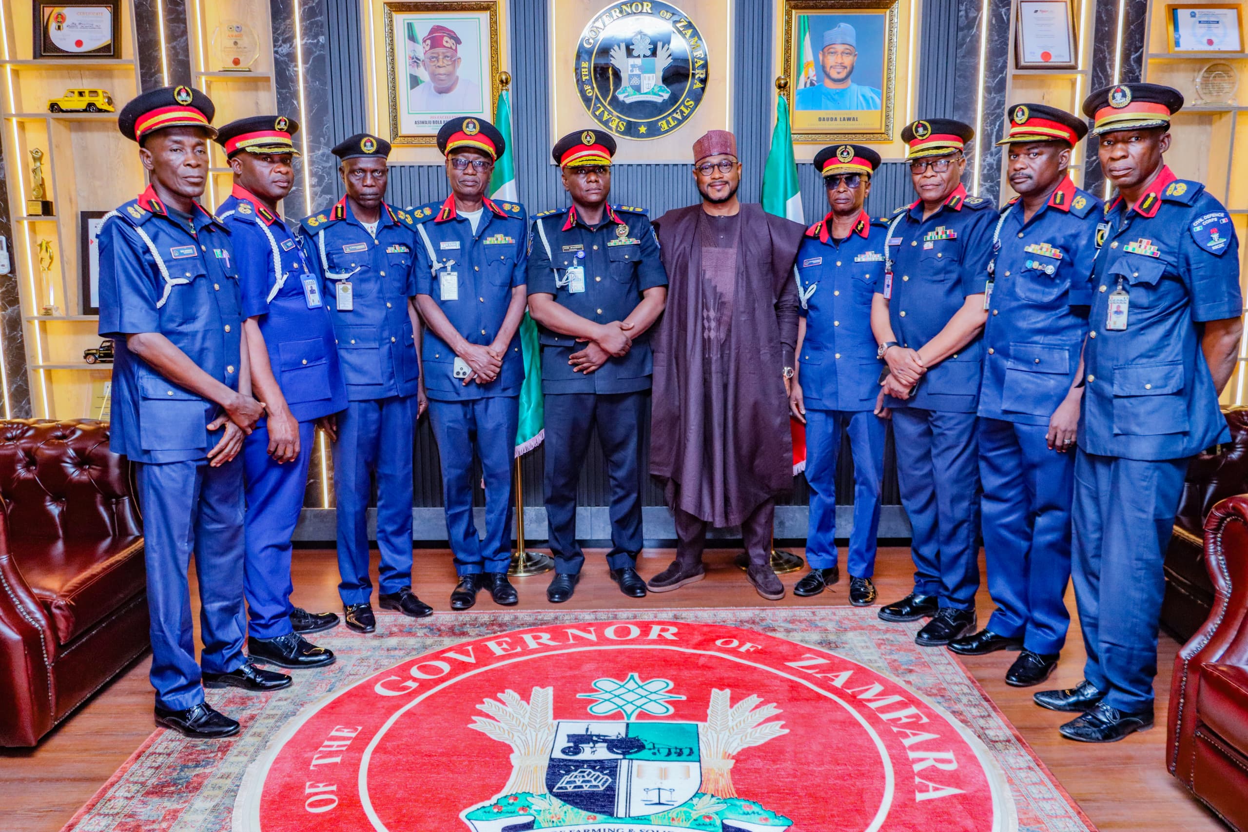 Governor Lawal hosts NSCDC officers