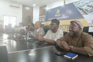 Lagos Health Commissioner Professor Akin Abayomi (third from right)