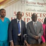 L-R: Consultant Anaesthetics, Dr Vincent Obiwuru; Dr. Njinou; Dr. Undie and Ms Idoko