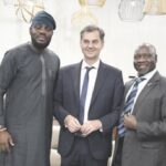 L-R- Aare Fagade, Theoharis and Cuthbert Ncube, Chairman, Africa Tourism Board during the visit