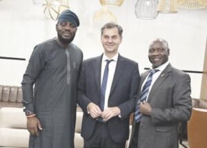 L-R- Aare Fagade, Theoharis and Cuthbert Ncube, Chairman, Africa Tourism Board during the visit