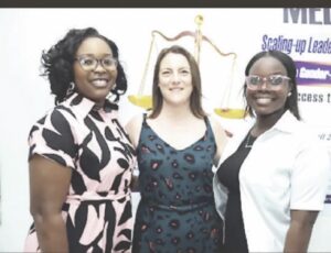 L-R- Abiodun Rufus -Unegbu, Laura Moore and Oluwatoyin Mokwe at the recent media briefing