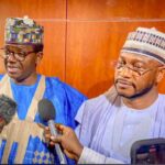 Minister of State for Defence Bello Mohammed Matawalle (L) and Zamfara Governor Dauda Lawal (R)